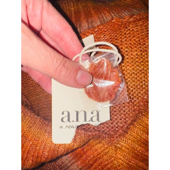 New A.n.a Womens V-Neck Soft Ombre Orange Brown Sweater M Retro Hippie Boho Y2K - Picture 8 of 10